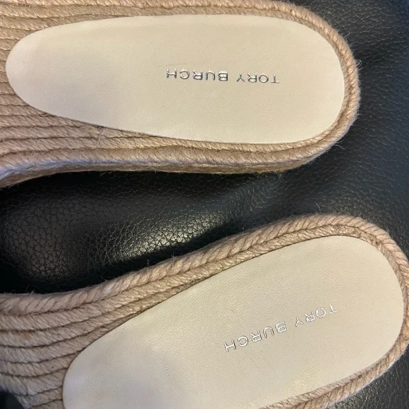Tory Burch woven T espadrille Slides size11 - Picture 5 of 8